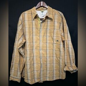 The North Face A5 Series Shirt Mens Large Yellow Plaid Long Sleeve Button Down